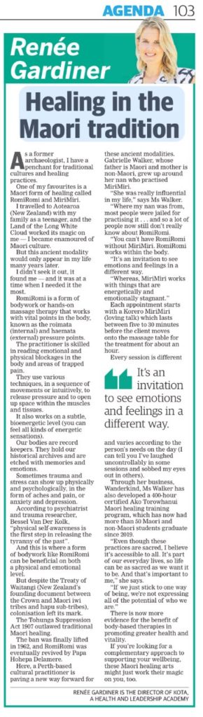 Article in the The West Australian by Renee Gardiner